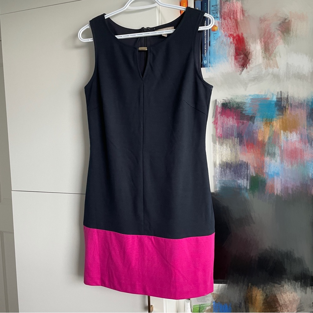 Banana Republic Elegant Black and Pink Sleeveless Dress
